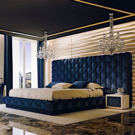 Exclusive Italian Bed With Large Luxury Hand Woven Headboard Luxurious Bedrooms Italian Bed