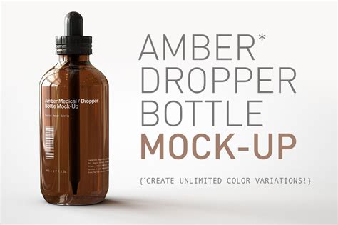 Download Amber Dropper Bottle Mock-Up ~ Product Mockups ~ Creative ...