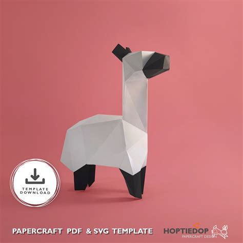 Papercraft 3d Llama Template Printable Paper Toy Decor For On The Desk Or Shelve Pdf And Svg