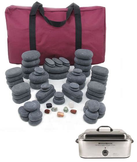 Massagemaster Hot Stone Massage Kit 70 Basalt Stones 18 Quart 17l