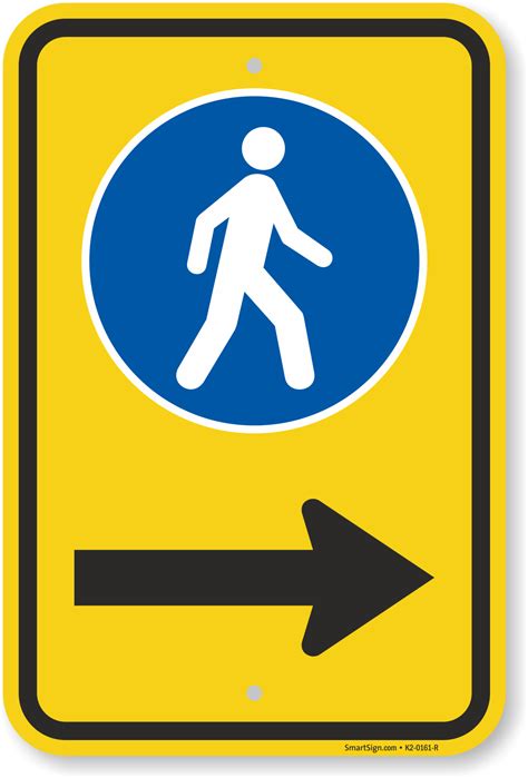 Pedestrian Crossing Sidewalk Sign With Arrow Sku K2 0161 R