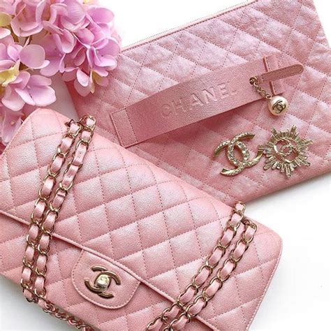 Chanel Pink And Bags Pink Chanel Bag Chanel Handbags Classic