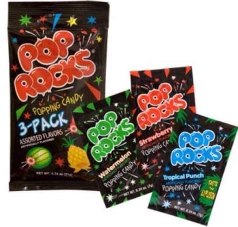 Pop Rocks Popping Candy 3 Ct Pack 3 Flavors Watermelon Strawberry