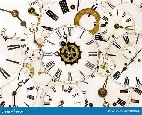 Various Vintage Clock Faces Stock Image Image Of Antique Round 56316773