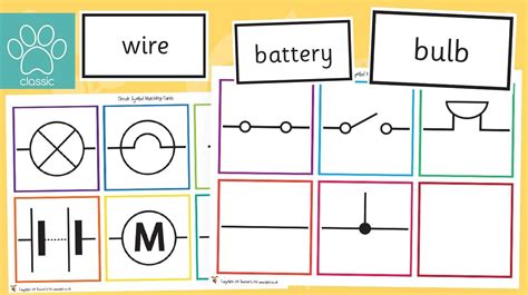 Electricity Circuit Symbol Matching Cards A Set Of 11 Different Circuit