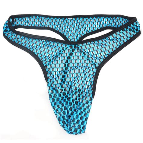 Hot See Through Mesh Pattern Sexy G String Low Rise Mens Thong Mens