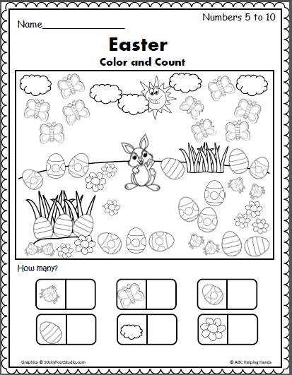 Free Easter Spring Counting 5 to 10 - Made By Teachers