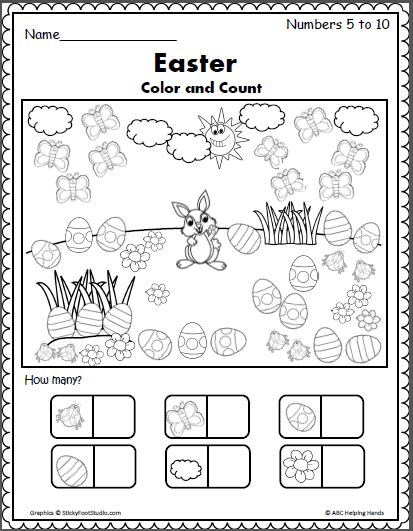 Free Easter Spring Counting 5 To 10 Made By Teachers