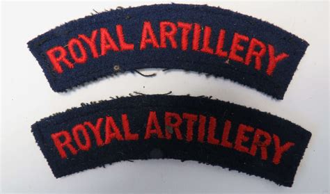 Pair Of Royal Artillery Shoulder Titles In General