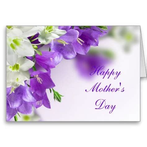 Purple Happy Mothers Day Mothers Day Card Purple Flowers Vertical