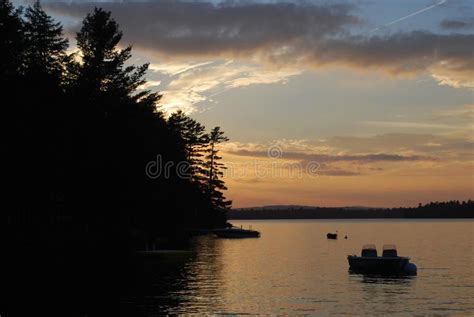Sunset On A Lake In Maine Stock Image Image Of Wildlife 138211973