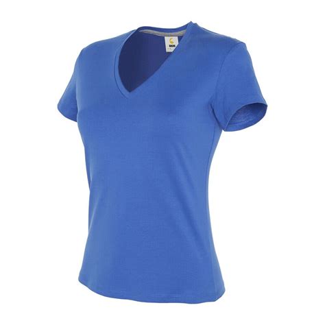 Damen Kurzarm T Shirt Mit V Ausschnitt Größe 3xl Farbe Royalblau