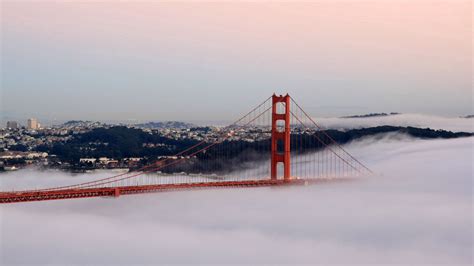 Wallpaper San Francisco Bridge Fog Buildings Hd Picture Image