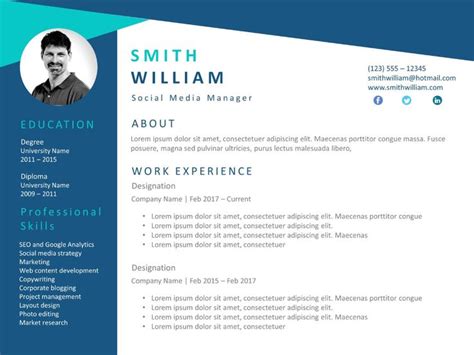 Resume Powerpoint Template Professional 1 Powerpoint Templates