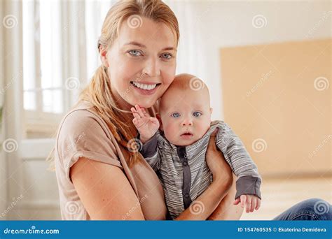 Happy Mother With Newborn Baby Stock Image Image Of Newborn Little