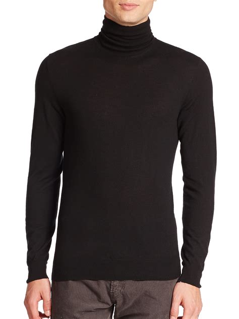 Lyst Ralph Lauren Black Label Merino Wool Turtleneck Sweater In Black For Men