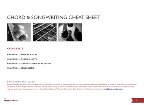 Solution Guitar Chord Songwriting Cheat Sheet Studypool