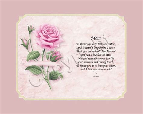 Are you looking for valentines day gifts for mom? Mother's Day Gift - Poem - Mother in Law | Gift ideas ...