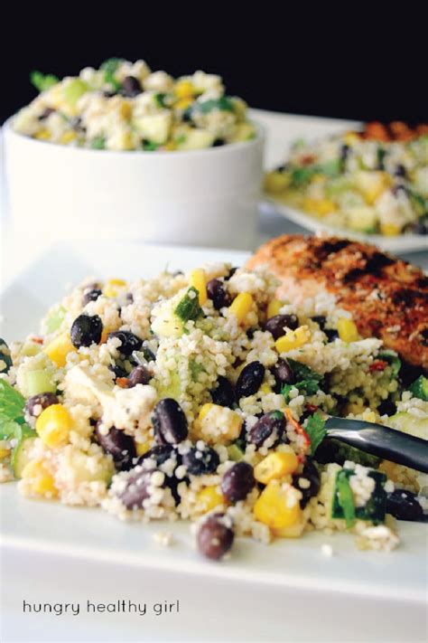 A black bean burger is a burger patty that is made from beans. Chilled Black Bean Couscous Salad | Recipe | Couscous ...