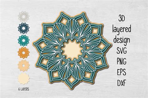 3d Layered Mandala Svg Free Svg Cut Files Create Your Diy Projects