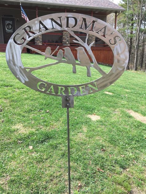 personalized metal garden sign on a stake etsy
