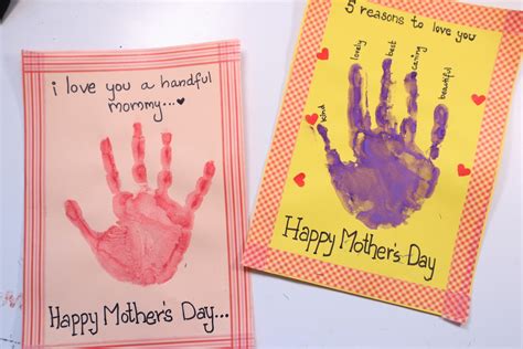 Diy Mothers Day Handprint Card Kids Can Make The Purple Yarn