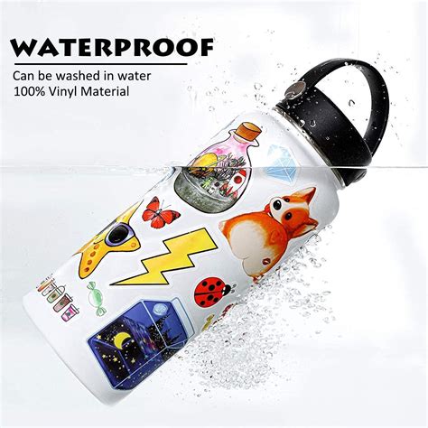 Anerza Stickers For Water Bottles 100 Pcs Cute Reusable Waterproof