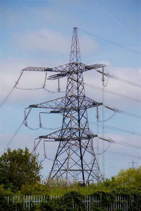 A Pylon Carrying Electricity Cables Stock Photo Image Of Grain Grid