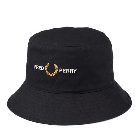 Fred Perry Graphic Bucket Hat Black Hw8646 102