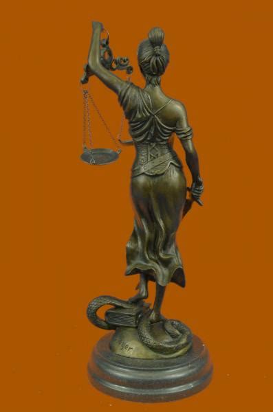 Large Heavy Solid Bronze Lady Blind Justice Statue Lawyers Themis Deal
