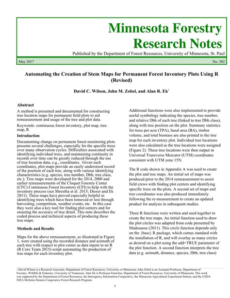 Pdf Minnesota Forestry Research Notes Automating The Creation Of Stem