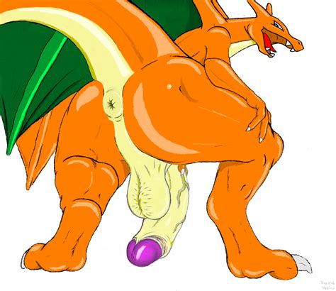 rule 34 anthro anus ass back view charizard color male male only nintendo nude penis pokemon