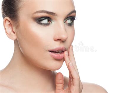 Healthy Woman With Clear Skin Isolated On White Background Female Face