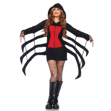 Cozy Black Widow Spider Costume Black And Red Dress Nevermore Costumes