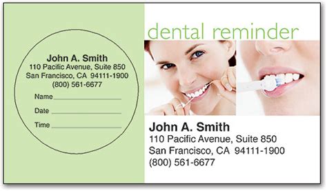 Dental Reminder Sticker Appointment Card Smartpractice Dental