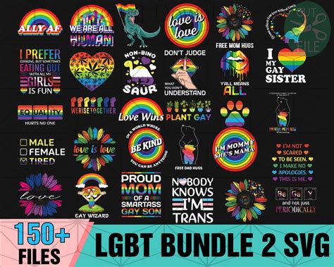 150 LGBT Bundle SVG Pride Awareness Month Svg Lgbt Flag Svg Rainbow