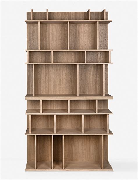 Anie Bookcase Geometric Shelves Walnut Bookcase Bookcase