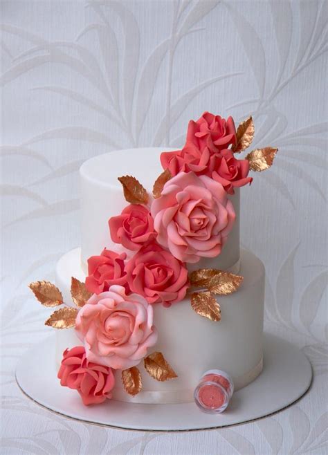 Coral Wedding Cake Decorated Cake By Veronica22 Cakesdecor