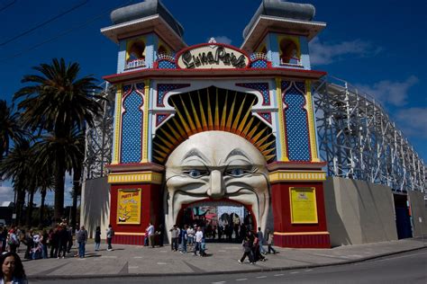 Luna Park At St Kilda Beach In Sunny Melbourne With The Oldest