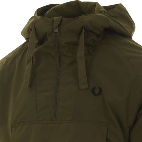 fred perry men s mod overhead ripstop jacket dark thorn