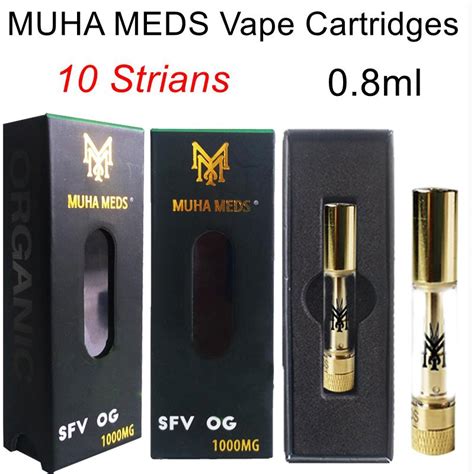 Muha Meds Vape Cartridges Packaging 08ml 510 Ceramic Cartridge Empty