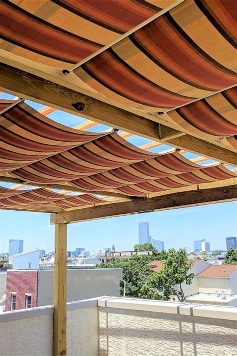 Striped Fabric Retractable Canopies In Philadelphia Pa Pergola