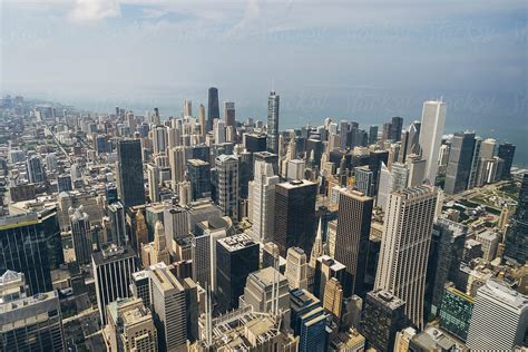 Highrise Buildings In Chicago Viewed From Above By Stocksy