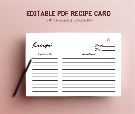 Free Editable Recipe Card Templates For Microsoft Word Horgrid