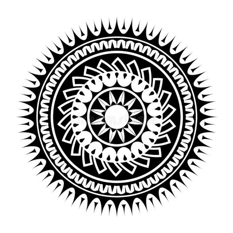 Abstract Polynesian Ethnic Circle Tattoo Stock Vector Illustration Of