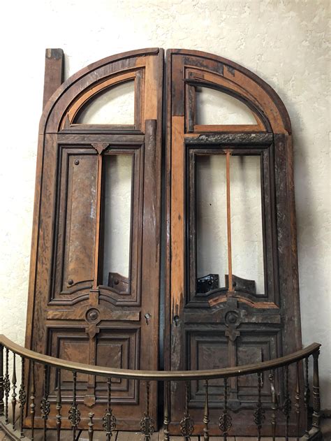 Lot A Monumental Set Of American Victorian Entry Doors