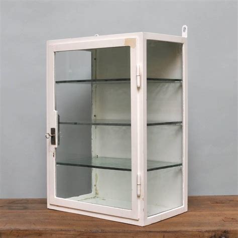 Small Hanging Iron And Antique Glass Medicine Cabinet 1940s At 1stdibs