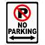 No Parking Sign With Symbol And Arrow – Signs By SalaGraphics