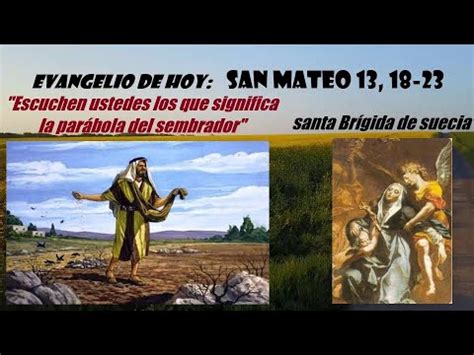 EVANGELIO DE HOY San Mateo 13 18 23 ESCUCHEN USTEDES LO QUE