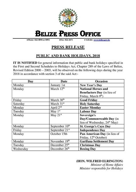 The 2018 public holidays in uae have been announced and here we compile the details so you can plan your vacations and leaves rom work ahead of time. 2018 Public and Bank Holidays | Belize's Most Visited Home ...